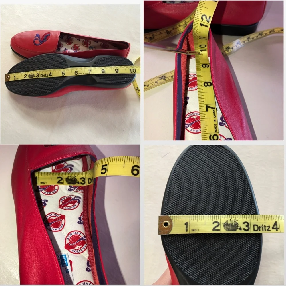 NWOB KEDS Jazztime Red w/Hat Leather Loafers Red Hat Society (7.5M)